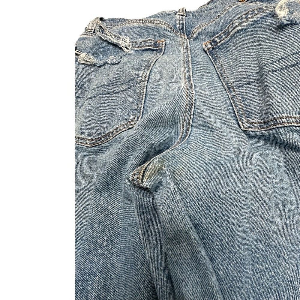 American Eagle Jeans Womens 6 Blue Highest Rise Baggy Straight Ripped Distressed - Picture 12 of 15